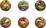 Set of 6 BOSS BOWSER King Koopa Pinback Buttons 1.25