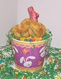 Gourmet Food : Scott's Cakes 1 lb. Snicker Doodle Cookies in a Purple Bunny Pail with Jelly Beans and Milk Chocolate Bunny