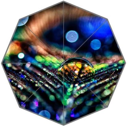 Peacock Feather Colorful Design Print Stylish Unique Personalized Custom Foldable Umbrella