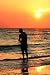 Fishing at Sunset - 24H x 16W - Peel and Stick Wall Decal by Wallmonkeys