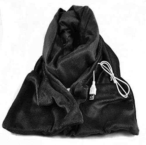 Wowhomeshop USB Electronic Power Heating Unisex Lint Neck Scarf (Fever Sheet Size:4*5.5 Inch) (Black)