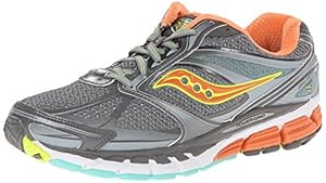 Saucony Women's Guide 8 Running Shoe,Grey/Sunset/Citron,6 M US