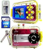 SVP Acqua DC-1231R 12MP Max. Digital Still Camera with waterproof case (1GB High Speed SD Card & Tripod & AAA Rechargeable Set Included)