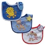 Luvable Friends 3-Pack Side-Closure, Applique & Embroidery Baby Bibs, Boy Set $5.99