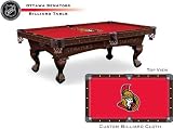 Ottawa Senators Logo Pool Table with Elmhurst Legs and Cinnamon Finish
