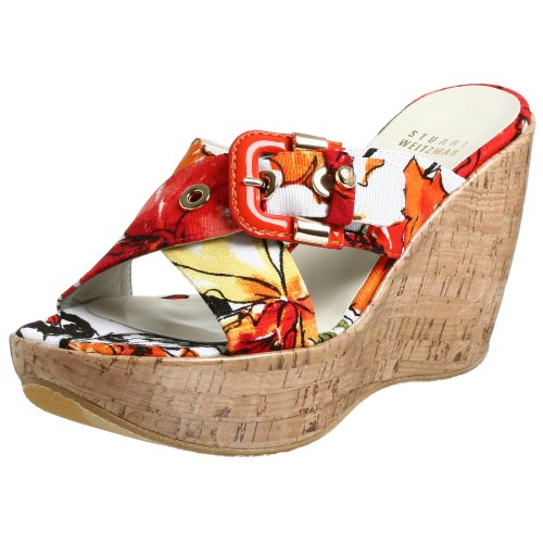Stuart Weitzman Women's Cinture Wedge Sandal,Tropical Jacquard,9 M US