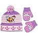 Nickelodeon Toddler Girls Paw Patrol Pals Marshall Skye and Everest Fairsile Acrylic Knit Winter Cuffed Beanie Hat with Pom and Matching Mitten Set, Purple, One Size