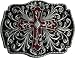 Cross Crucifix Artistic Belt Buckle Black Red (OC-054)