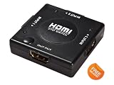 Mini 3 Port Gold HDMI Auto Switch Splitter BLACK 3x1 (3 way input 1 output HDMI Switcher) 1 Year Warranty