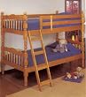 Honey Oak Finish Twin/Twin Convertible Wooden Bunk Bed