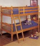 Honey Oak Finish Twin/Twin Convertible Wooden Bunk Bed