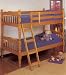 Honey Oak Finish Twin/Twin Convertible Wooden Bunk Bed