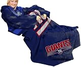 NFL New York Giants Adult Comfy Throw, Officially Licensed Blanket with Sleeves by Northwest, "Smoke" Design