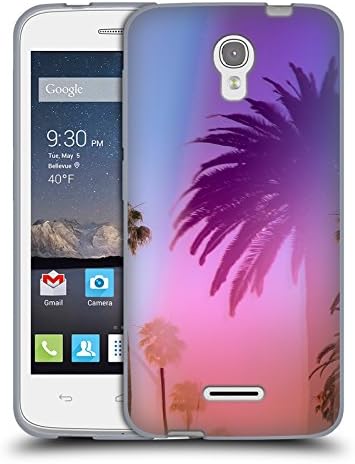 Official Elena Kulikova Palm Tree Sunset Tropical Soft Gel Case for Alcatel OneTouch Pop Astro