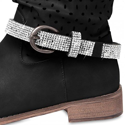 CASPAR Womens Boot Strap / Accessory with Rhinestones - many colours - STB007