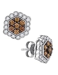 10KT White Gold 0.90 CTW-Diamond Fashion Earrings