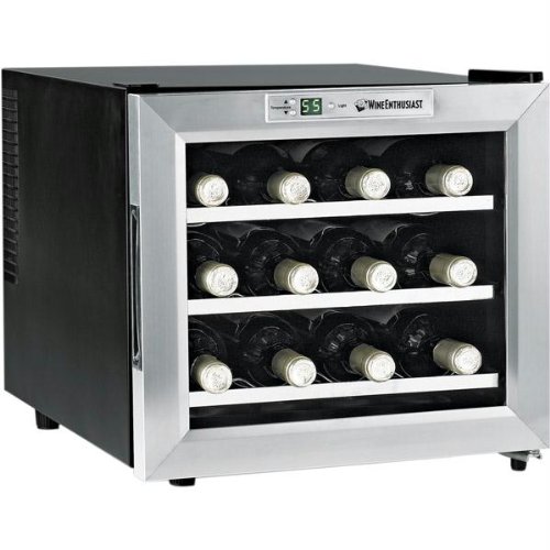 Wine Enthusiast Silent 12 Bottle Wine Refrigerator (Stainless Steel)