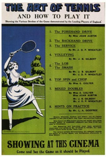 The Art of Tennis and How to Play It Poster Foreign 27x40Joan AustinJDP Wheatley JB Gilbert