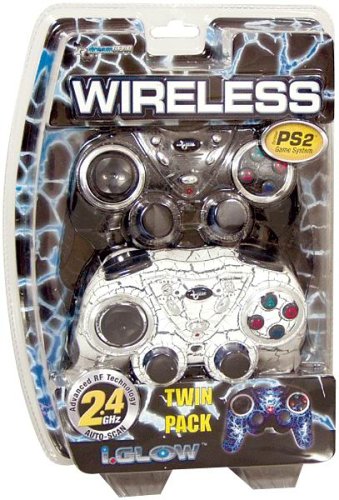 Childrens Toyshop  Video Games : PlayStation 2 Wireless I Glow Controller Twin Pack