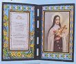 St. Theresa Stained Glass Plaque in English or Spanish, 10" x 7" - MADE IN ITALY