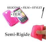 **** PROMOTION ***** Accessoires pour Le HTC DESIRE HD **** Housse Etui silicone en GEL TPU Coque de couleurs ROSE + Stylet Ecran tactile capacitif + Film Protection �cran LCD compatible OFFERT ! **** QUALIT� LUXE VERITABLE *****par LOVEMOBILE
