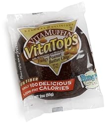 Vitalicious VitaMuffin VitaTops, Fudgy Peanut Butter Chip, 2-Ounce Packages (Pack of 24)