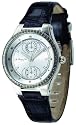 Kenneth Cole Damenarmbanduhr Leder Edelstahl Steinbesetzt Datum KC2520