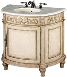Chelsea Wide Sink Cabinet With White Granite Top, WHITE GRANITE, ANTIQUE IVORY