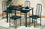 Set of 4 Black Metal Frame Dining Room Chairs