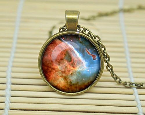 ArtShop Keyhole Nebula Pendant Keyhole Nebula Necklace Jewelry Galaxy Universe Stars Space Gift Glass Cabochon Necklace A0091