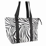 Womens Large Insulated Lunch Bag Tote in Choice of Zebra or Flower Print