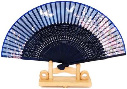 Quyi Women's Chinese Portable Folding Fan Butterfly Painting