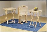 Natural Finish 5-Piece Tray Table Set By Acme Furniture