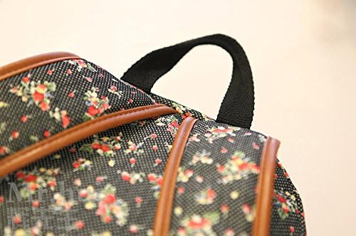 BlessingMall® 2014 New Fashion Korean Vintage Floral Print Lace Backpack - Coffee