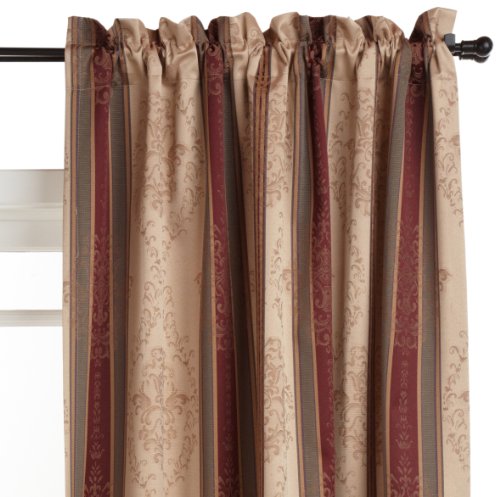 52-Inch by 63-Inch Tuscan Stripe Thermal Backed Pole Top Panel, Autumn