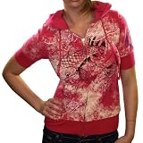 ED HARDY Christian Audigier Platinum Koi Short Sleeve Womens Hoodie Sweatshirt Top