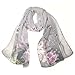 ALLYDREW Floral Bird Print Polyester & Silk Oblong Scarf - Twilight Dusk Long Scarf