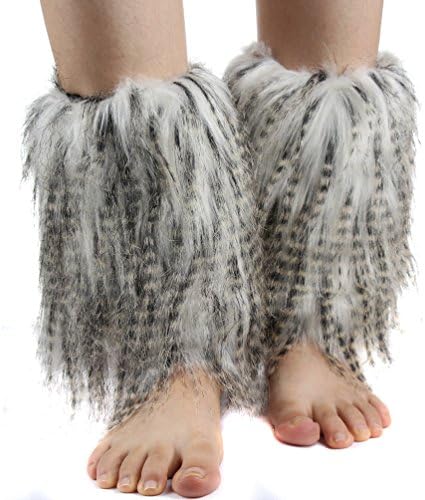 ECOSCO One Pair Women Faux Fur COZY FUZZY Boots Shoes Cuffs Leg Warmers Covers