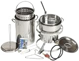 Eastman Outdoors 38076Kit Stainless Steel Turkey Fry Pot, Fish Basket and Burner