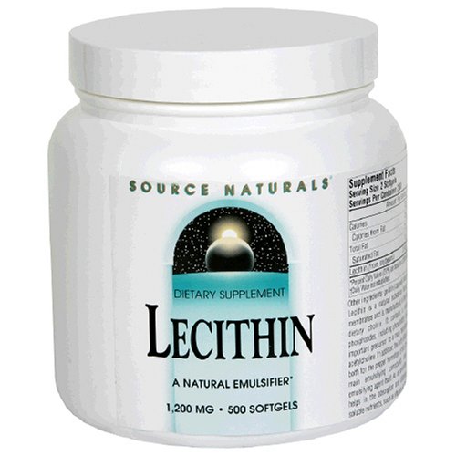 Source Naturals Lecithin, 1200 mg, Softgels, 500 softgels (Pack of 2)