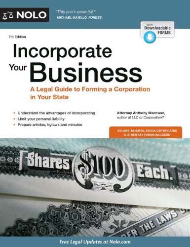 incorporate your business a legal guide to forming a corporation in your state