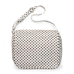 Olive n Figs Quilted Messenger Bag - Black & White Polka Dots