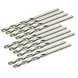 uxcell ツイストドリルビット　ドリル刃　ストレートシャンク　HSS素材　シルバーグレ　60mm長い　10枚入り