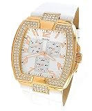 GUESS White Leather Strap Watch