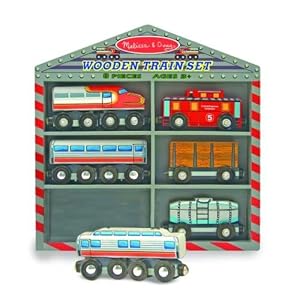 Melissa & Doug Wooden Train Cars Set