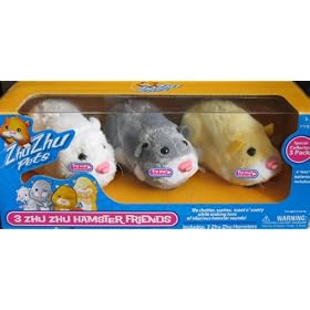 Zhu Zhu Pets Special Collector Pack w 3 Zhu Zhu Hamster Friends: Chunk, Num Nums and Pip... by Zhu Zhu Pets Special Collector Pack 3 Hamster Friends