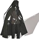 Mittelalter-Zipfelcape mit Kapuze, Baumwolle, schwarz, Freesize