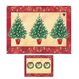 Pimpernel Christmas Topiary Placemats - Set of 4 (Large)