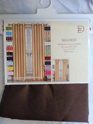 Casa Elite Madrid Solid Color Window Panel, 55 by 84-Inch, Chocolate