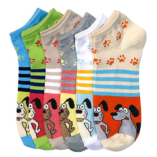 Lot of 3 Pairs Women (Puppy Lover) Woof Anklet Ped Socks (9-11)